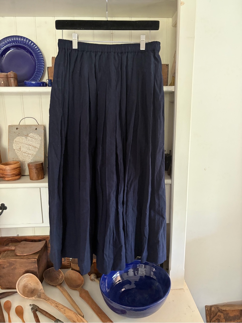NWOT rag & bone Navy Pleated Maxi Skirt